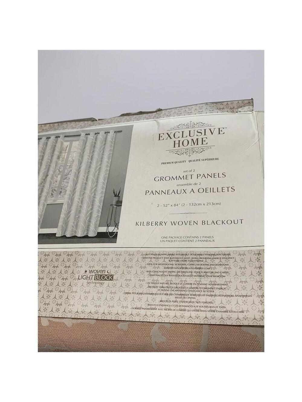 Exclusive Home Blackout Grommet Curtain Panels Set of 2 84"x52" - Picture 3 of 8